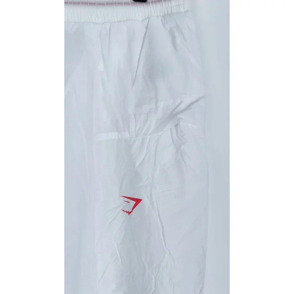 Gymshark Pulse Woven Jogger Pants Womens Size Large White B1A9F New Pink Track